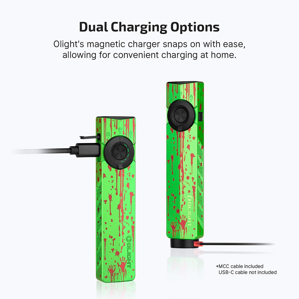Olight ArkPro – 1,500 Lumen USB-C Rechargeable Flashlight Zombie Green (UV + Class 3R + EDC)
