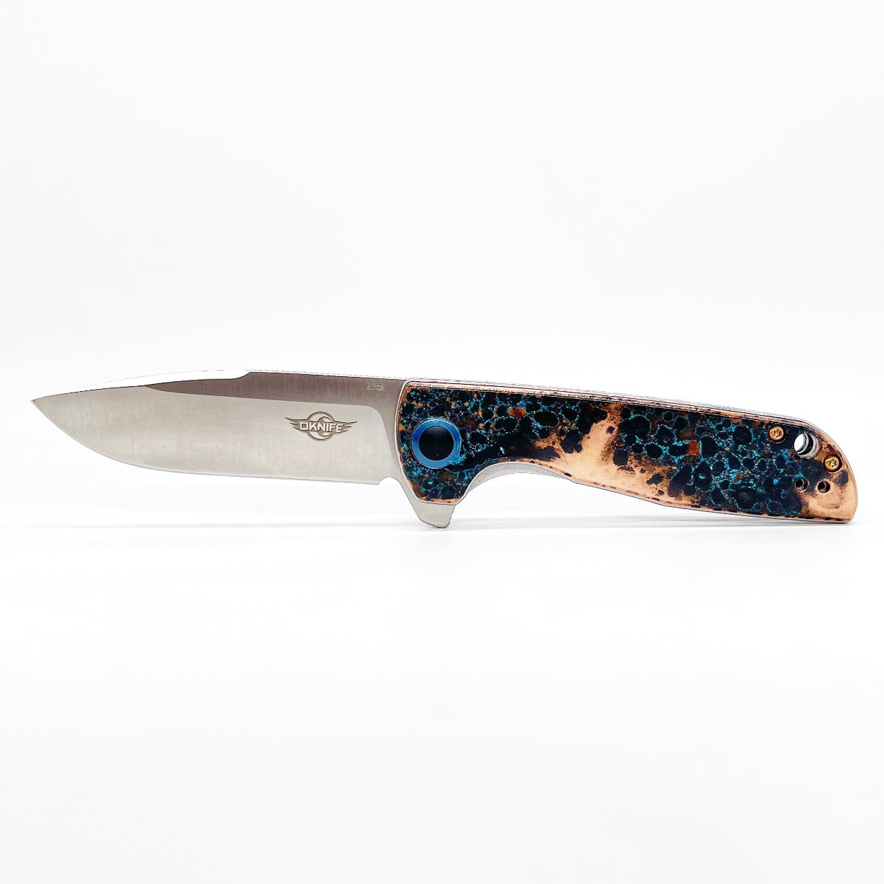 Olight Freeze 2 EDC Folding Knife Copper Handles 3.32in 154cm Steel Blade - Shipwreck Patina