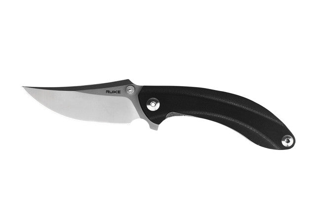 Ruike P155-B Folding Knife 3.54" Bead Blast 14C28N Black G-10 Handles Liner Lock