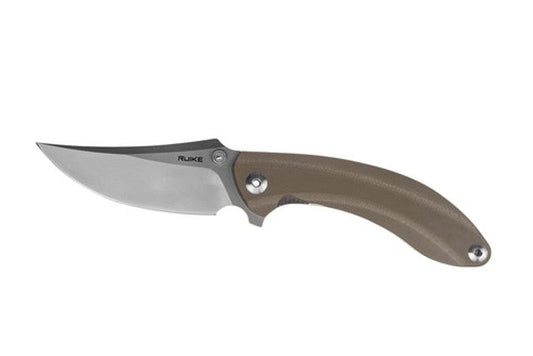 Ruike P155-W Folding Knife 3.54" Bead Blast 14C28N Desert Tan G-10 Handles Liner Lock