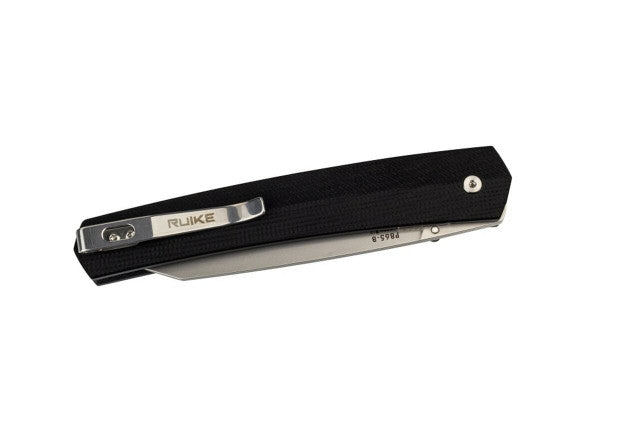 Ruike P865 Folding Knife 3.58" Bead-Blast 14C28N Black G-10 Handles Liner Lock