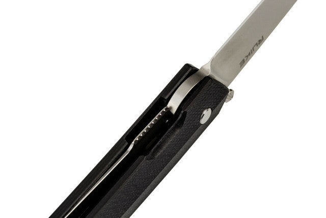 Ruike P865 Folding Knife 3.58" Bead-Blast 14C28N Black G-10 Handles Liner Lock