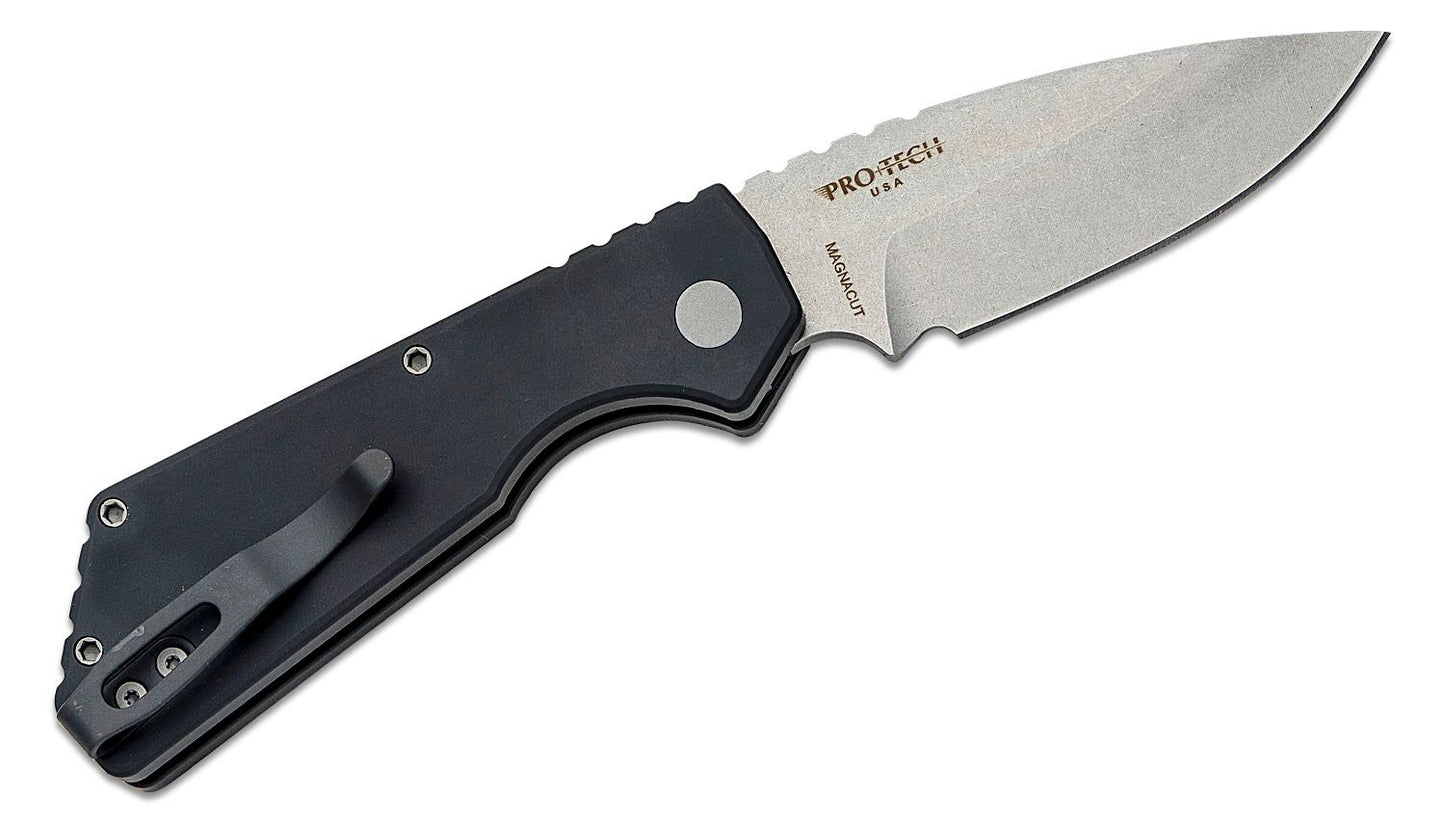 Pro-Tech Strider PT+ Auto Magnacut Steel Black Aluminum Handles - PT201
