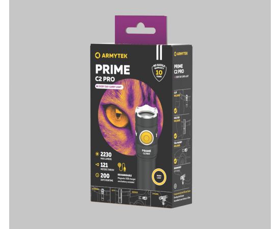 Armytek Prime C2 Pro Magnet USB / XHP50.2 Warm / 2230 lm / TIR 70Â°:120Â° / 1x18650 (incl.)