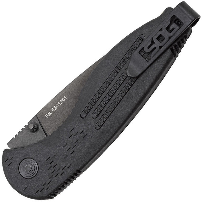 SOG Aegis Black TiNi Assisted Opening Folding Knife 3.5in AUS 8 Steel Blade - AE02-CP