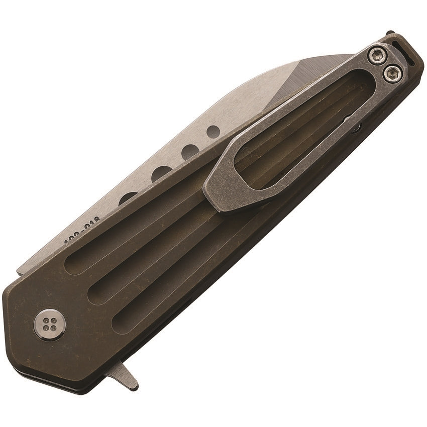 Medford Knife Nosferatu Flipper S35VN Bronze Anodized Titanium Handles