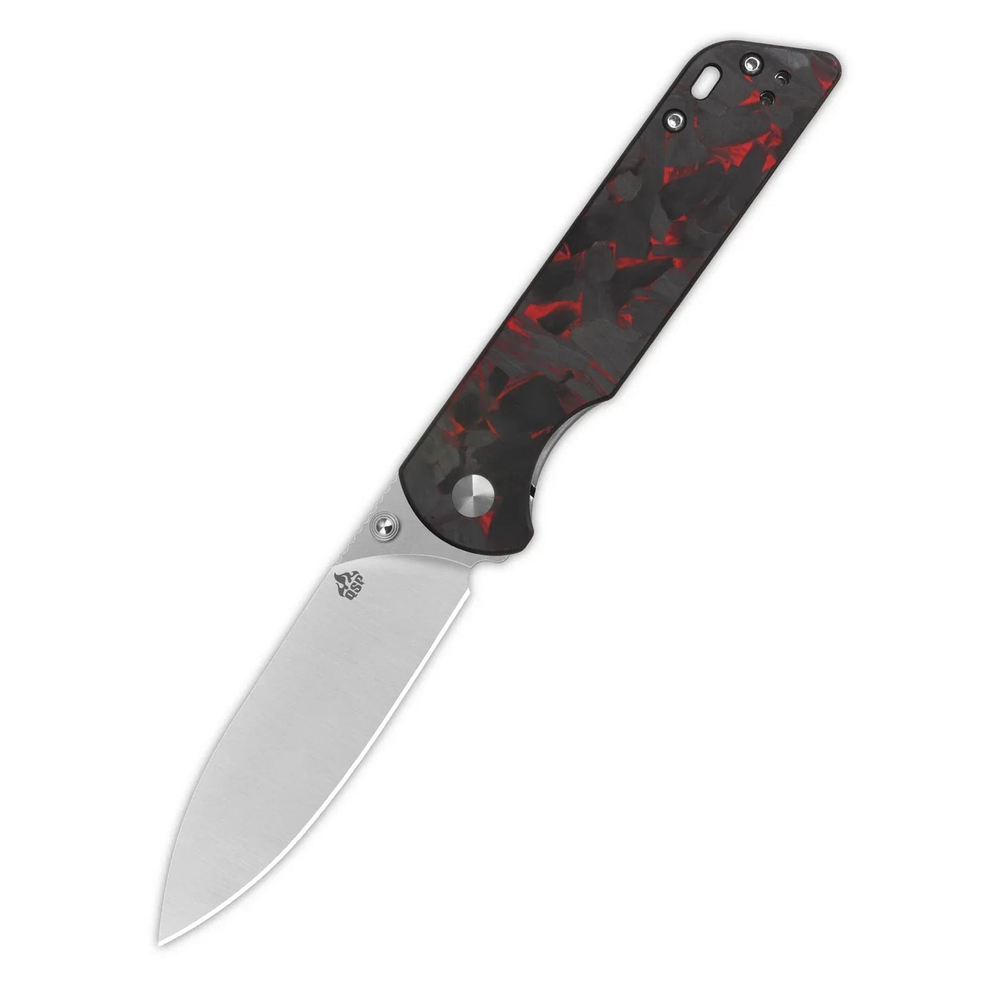 QSP Parrot V2 3.25" D2 Blade Shredded CF overlay G10 Handle Ball Bearings QS102-I