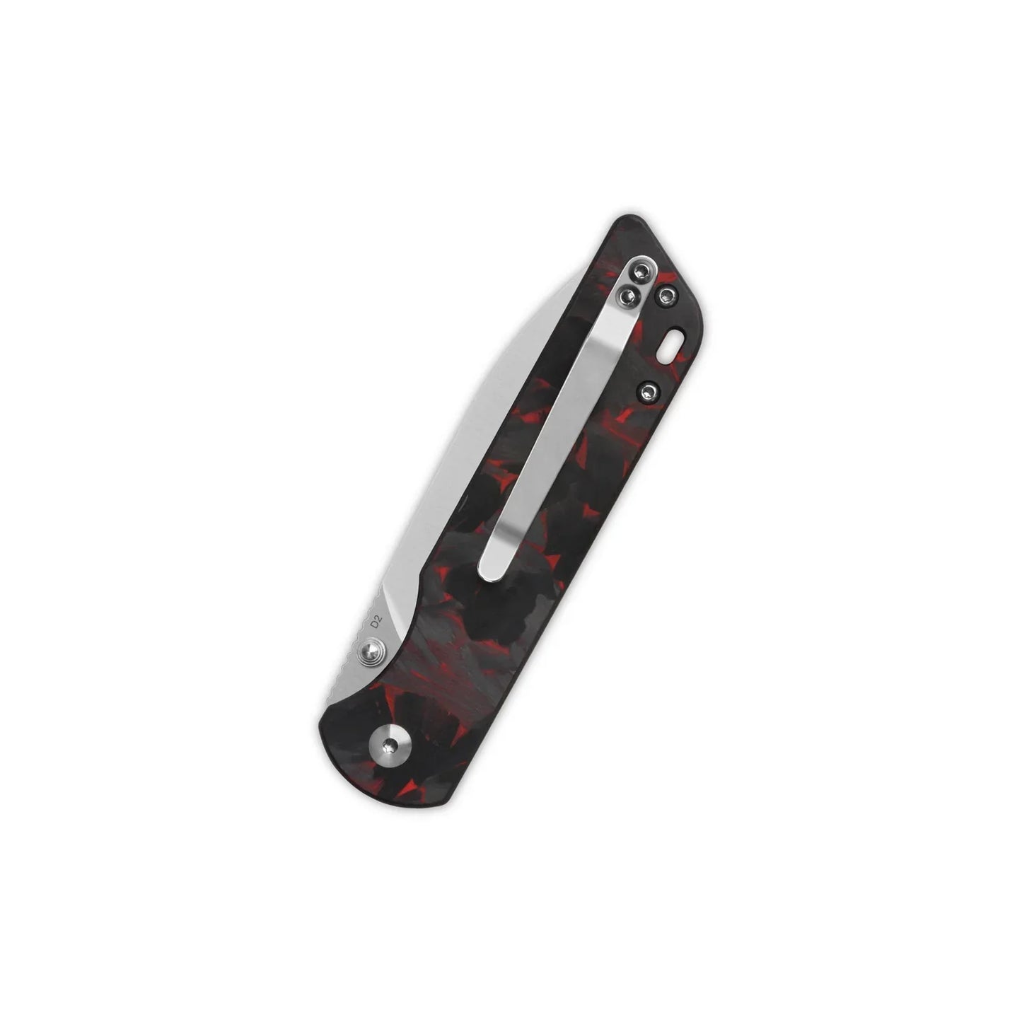 QSP Parrot V2 3.25" D2 Blade Shredded CF overlay G10 Handle Ball Bearings QS102-I