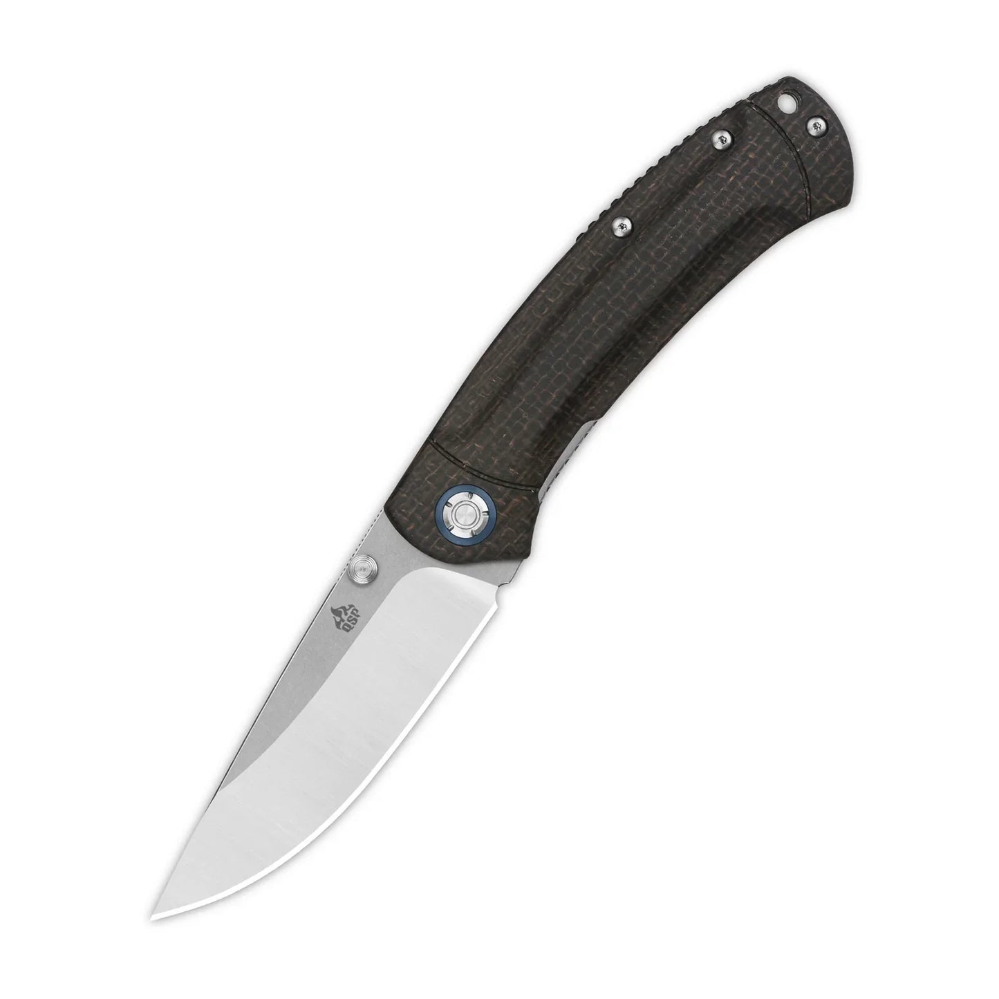 QSP Copperhead 3.50" Sandvik 14C28N dark brown micarta QS109-C1