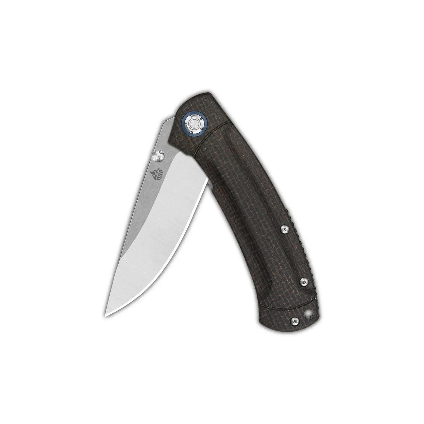 QSP Copperhead 3.50" Sandvik 14C28N dark brown micarta QS109-C1