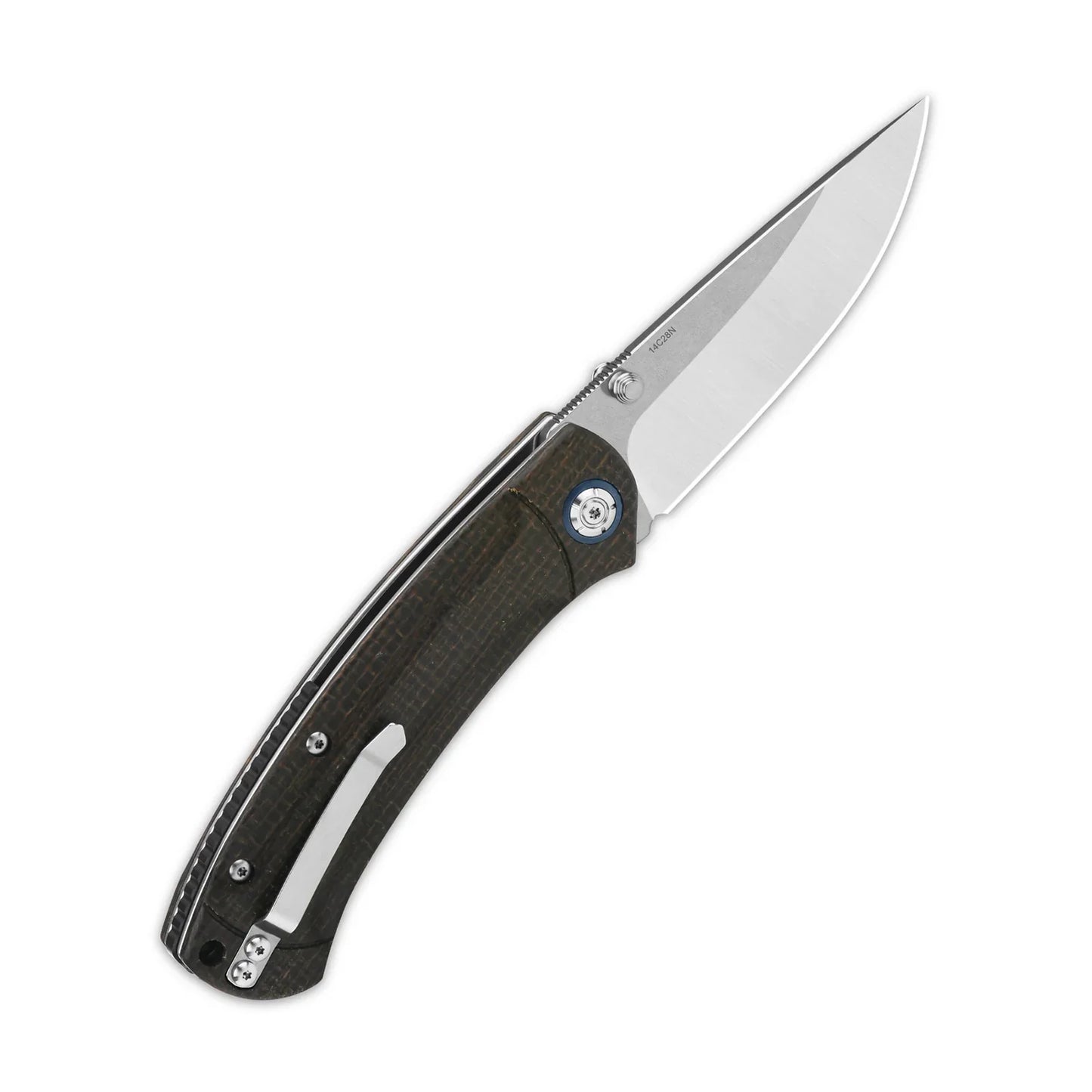 QSP Copperhead 3.50" Sandvik 14C28N dark brown micarta QS109-C1