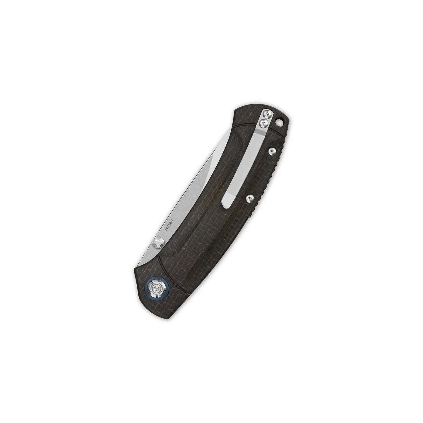 QSP Copperhead 3.50" Sandvik 14C28N dark brown micarta QS109-C1