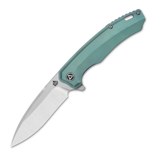 QSP Woodpecker 3.75" Böhler M390, 2 tone satin finish Titanium QS116-B