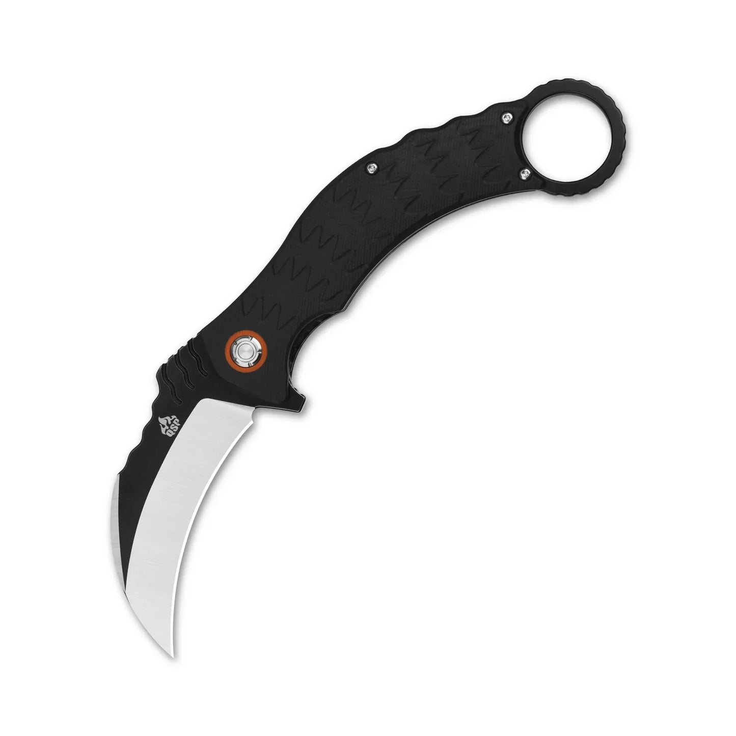 QSP Eagle 3.125" D2 Black-satin blade Black G10 QS120-B