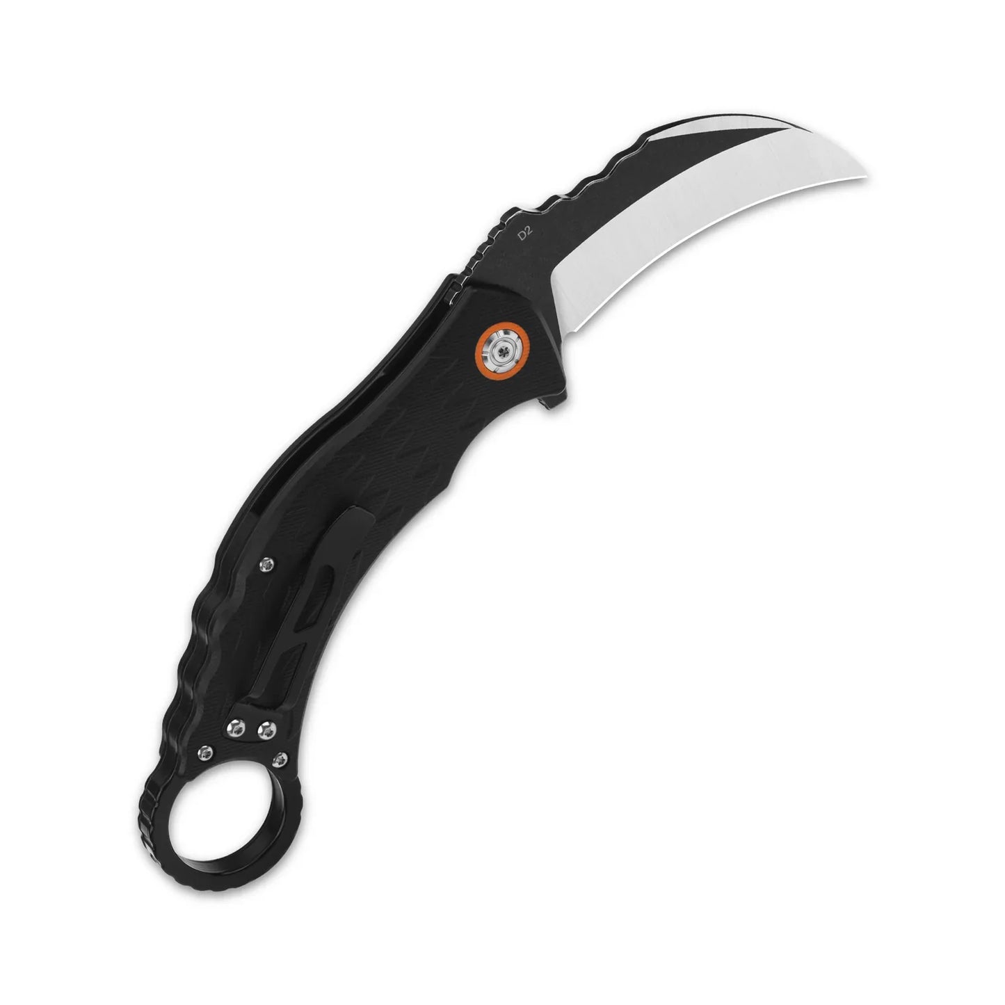 QSP Eagle 3.125" D2 Black-satin blade Black G10 QS120-B