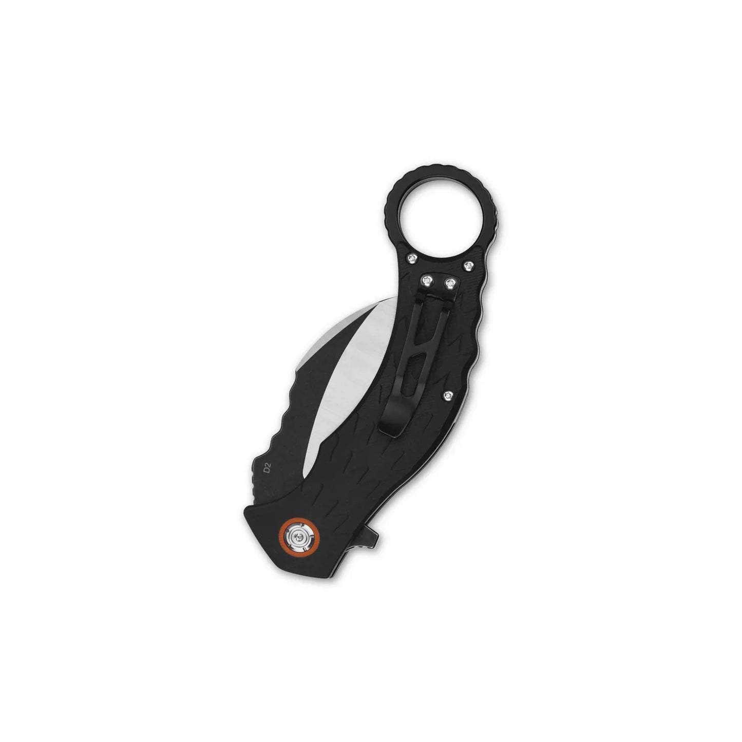QSP Eagle 3.125" D2 Black-satin blade Black G10 QS120-B