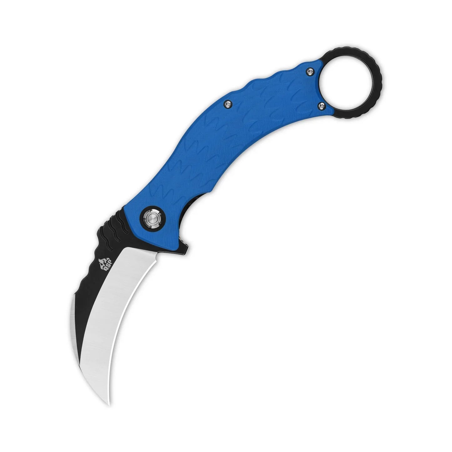 QSP Eagle 3.125" D2 Black-satin blade Blue G10 handle QS120-D