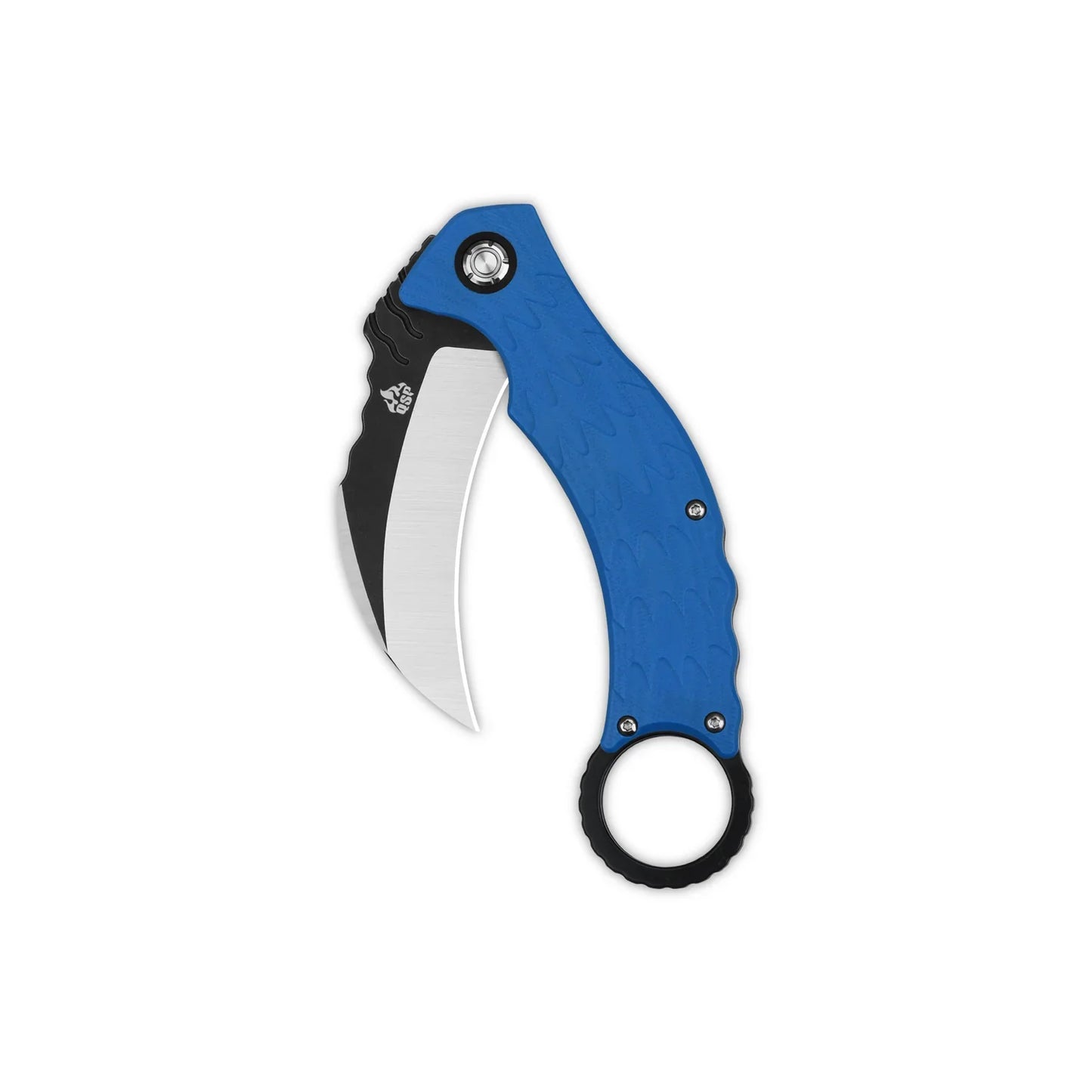 QSP Eagle 3.125" D2 Black-satin blade Blue G10 handle QS120-D