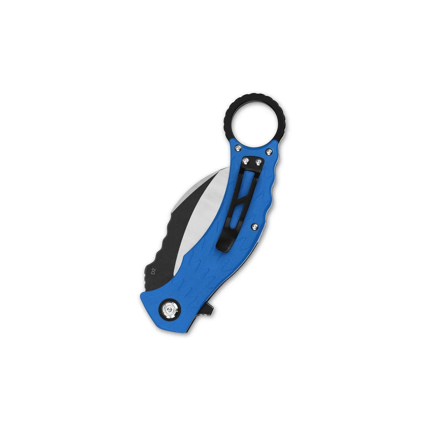 QSP Eagle 3.125" D2 Black-satin blade Blue G10 handle QS120-D