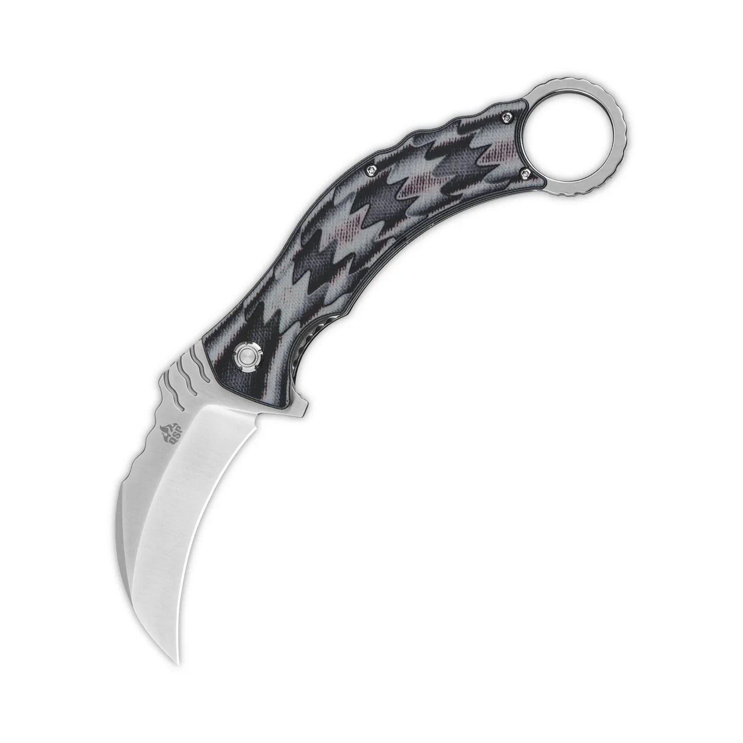 QSP Eagle 3.125" D2 Satin blade Black-gray G10 handleQS120-E