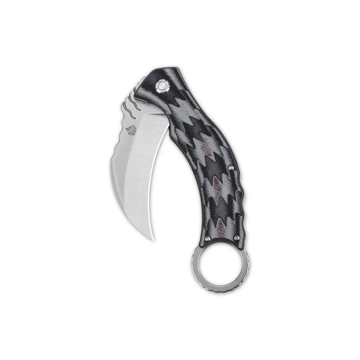 QSP Eagle 3.125" D2 Satin blade Black-gray G10 handleQS120-E