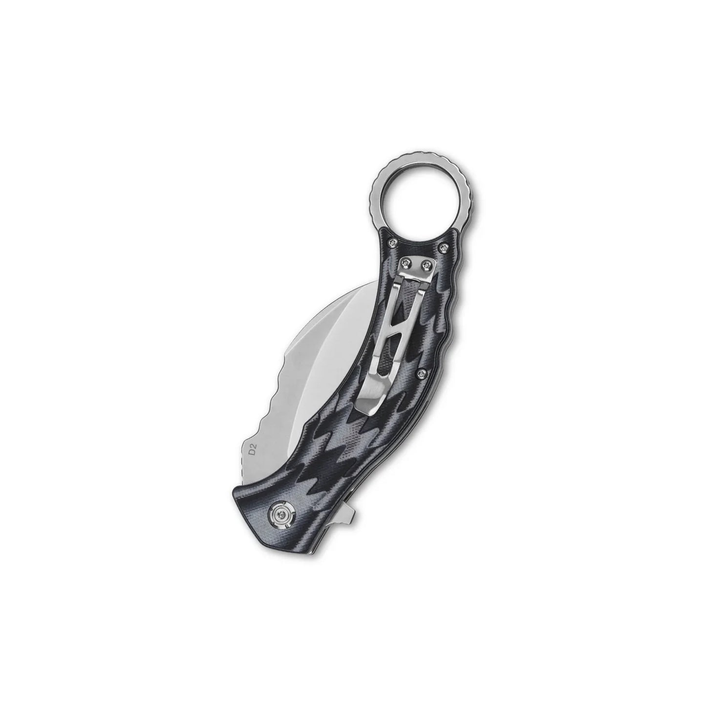 QSP Eagle 3.125" D2 Satin blade Black-gray G10 handleQS120-E