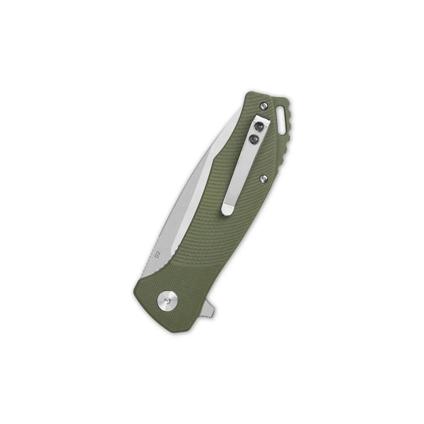 QSP Raven - 3.375" D2 Blade, Green G10 Handles - (QS122-B1)