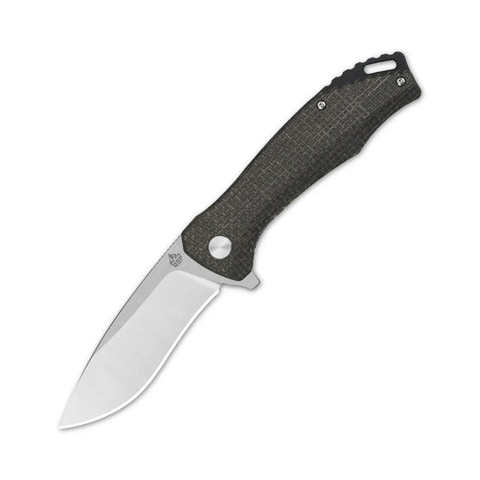 QSP Raven - 3.375" D2 Blade Dark Brown Micarta Handles - (QS122-D1)