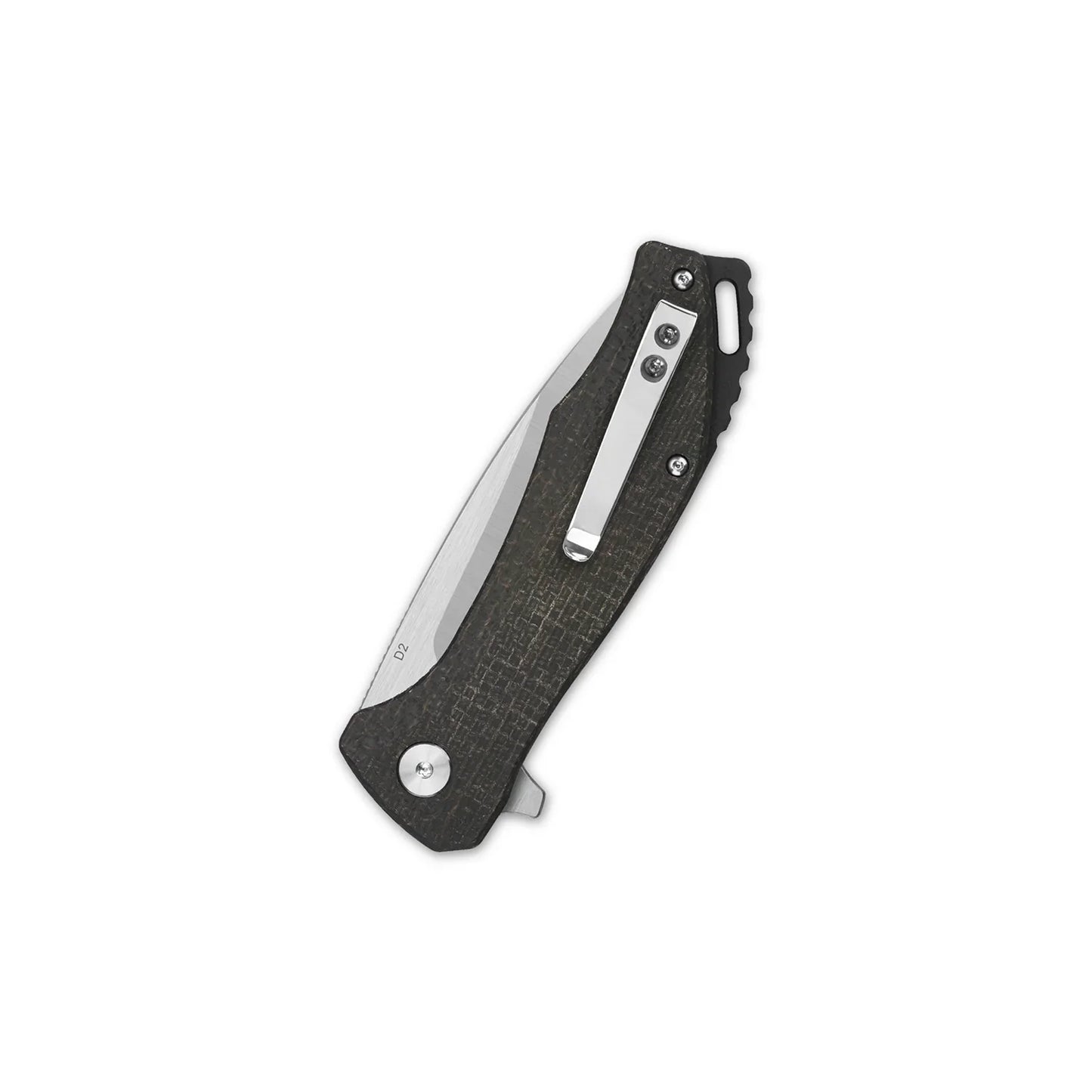 QSP Raven - 3.375" D2 Blade Dark Brown Micarta Handles - (QS122-D1)