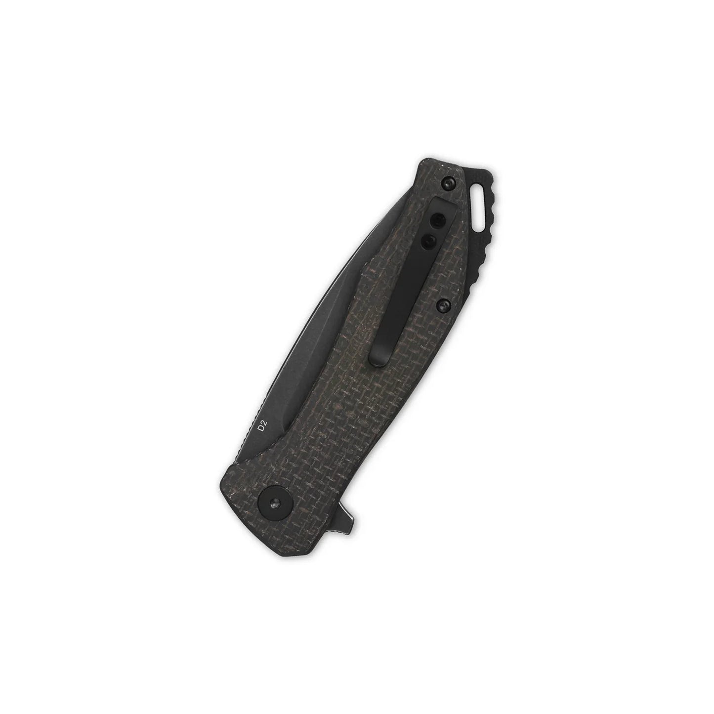 QSP Raven 3.375" D2 Dark Brown Micarta QS122-D2