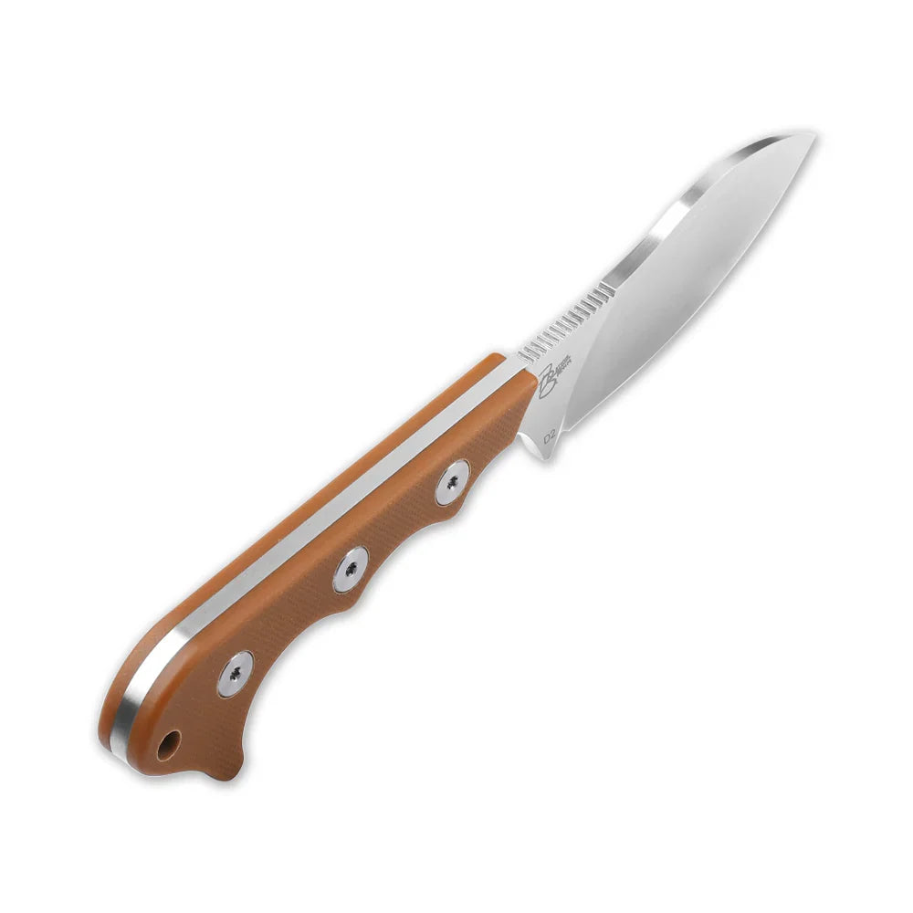 QSP Neckmuk 2.875" D2, satin finish Brown G10 QS125-B
