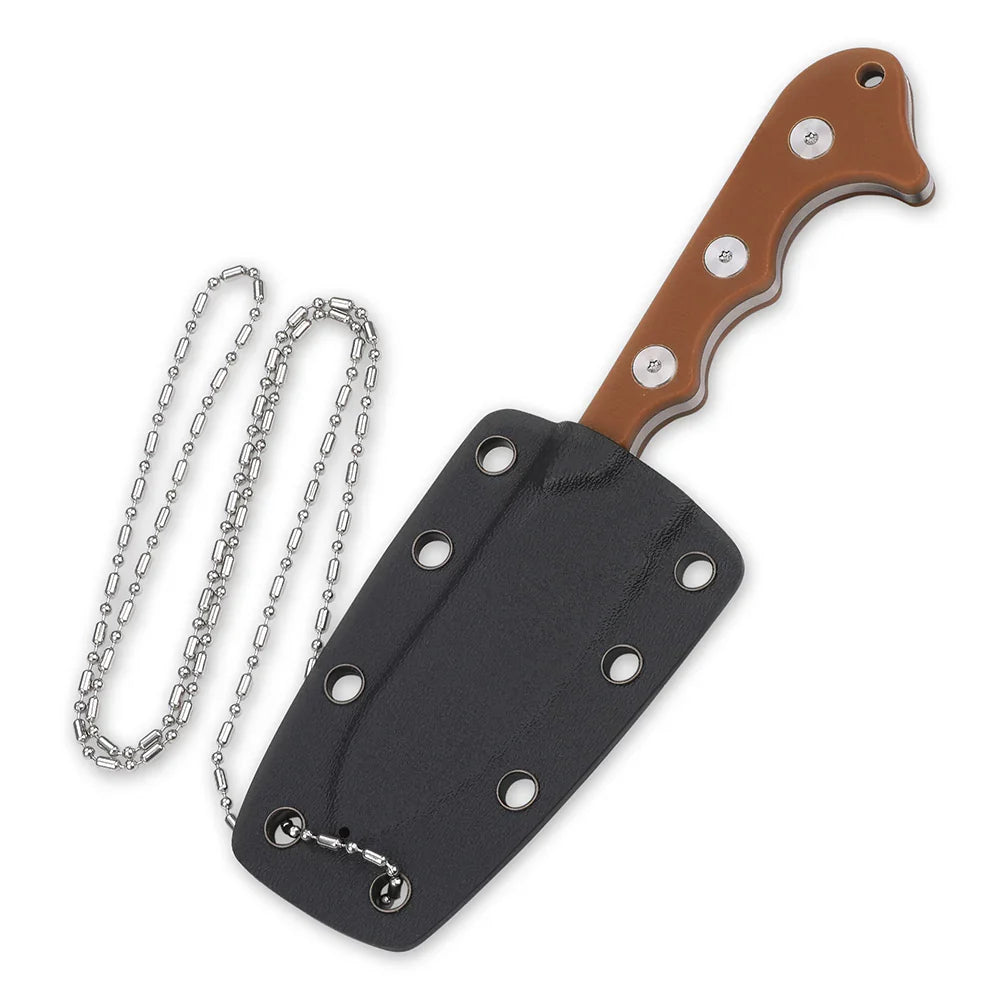 QSP Neckmuk 2.875" D2, satin finish Brown G10 QS125-B