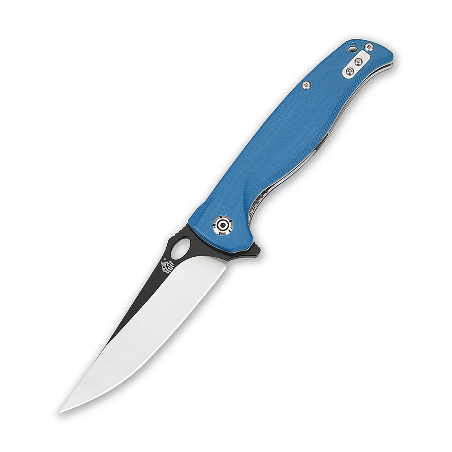 QSP Gavial 4.00" D2 Black-satin blade Blue G10 QS126-A