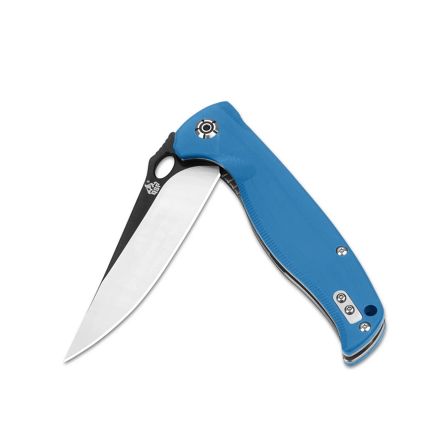 QSP Gavial 4.00" D2 Black-satin blade Blue G10 QS126-A