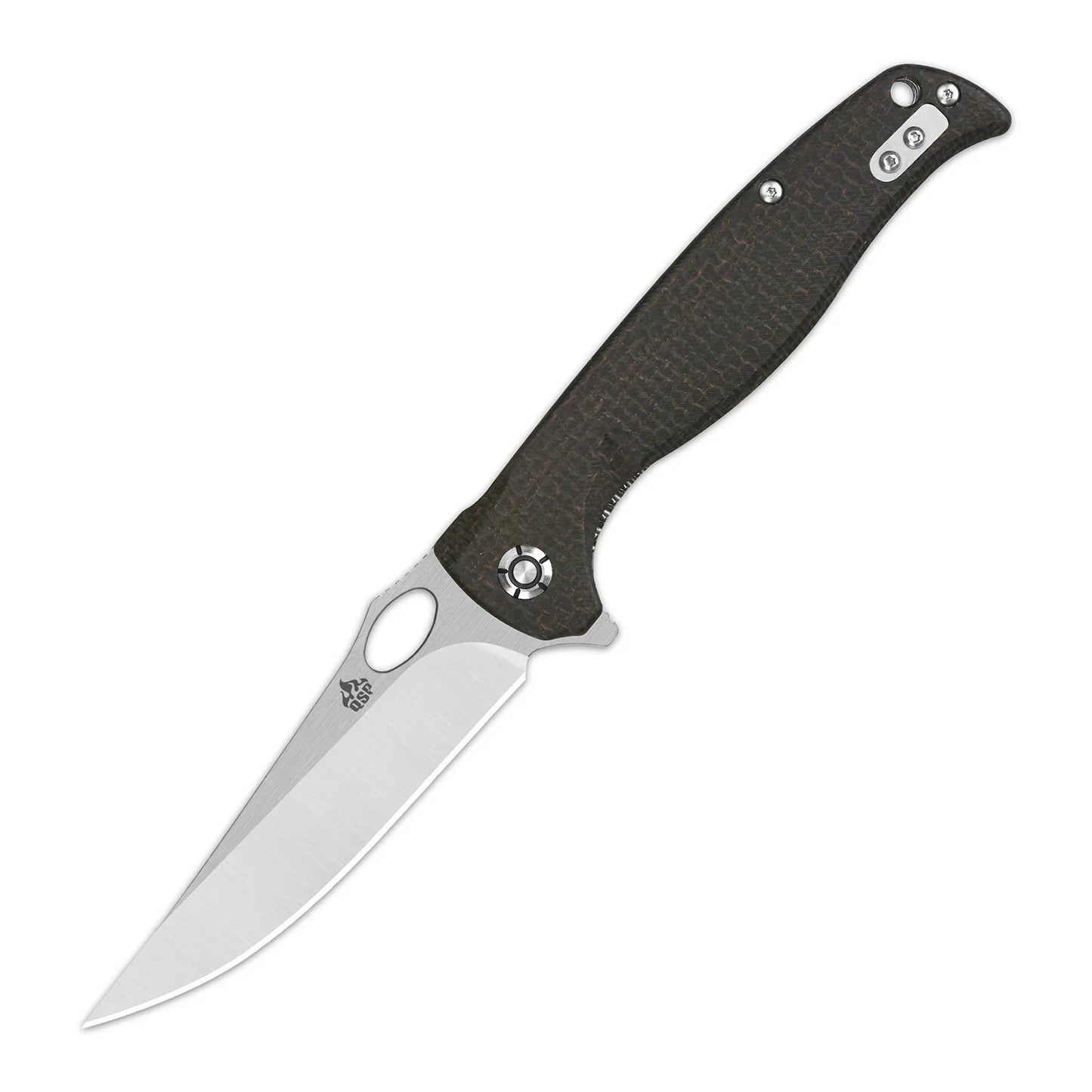 QSP Gavial 4.00" D2 Dark brown Micarta QS126-D1