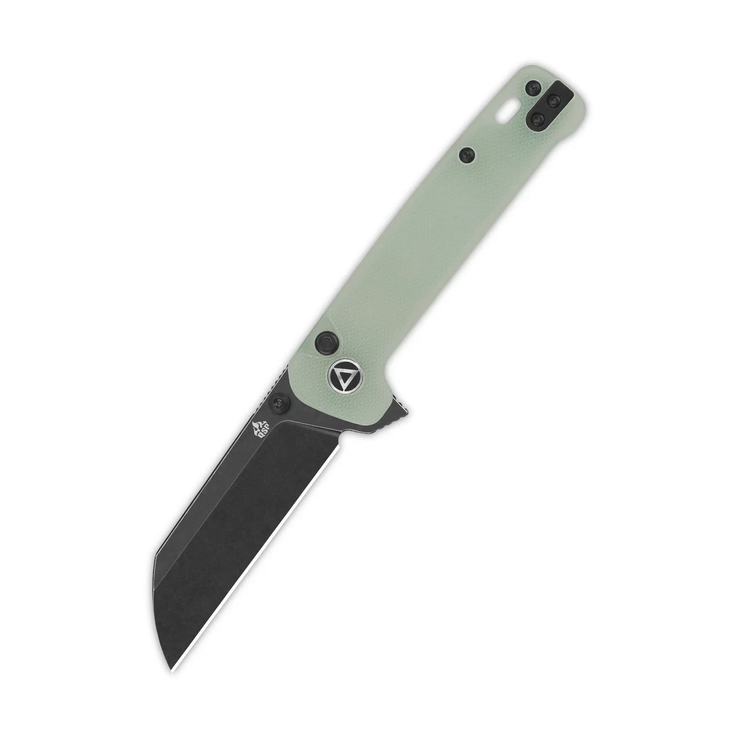 QSP Penguin 3.06" 14C28N Black Stonewashed Blade Jade G10 QS130BL-B2