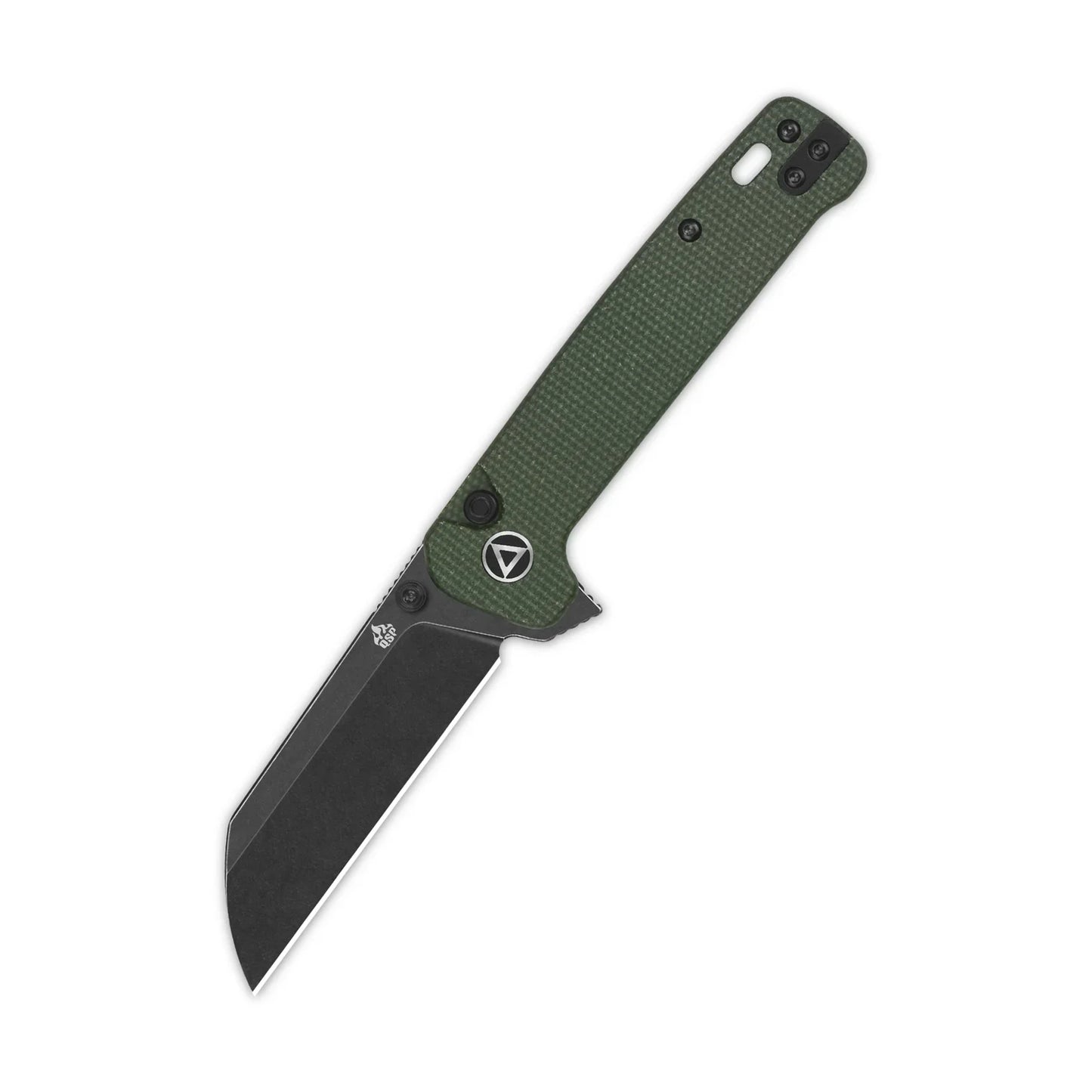 QSP Penguin 3.06" 14C28N Black Stonewashed Green Micarta QS130BL-C2