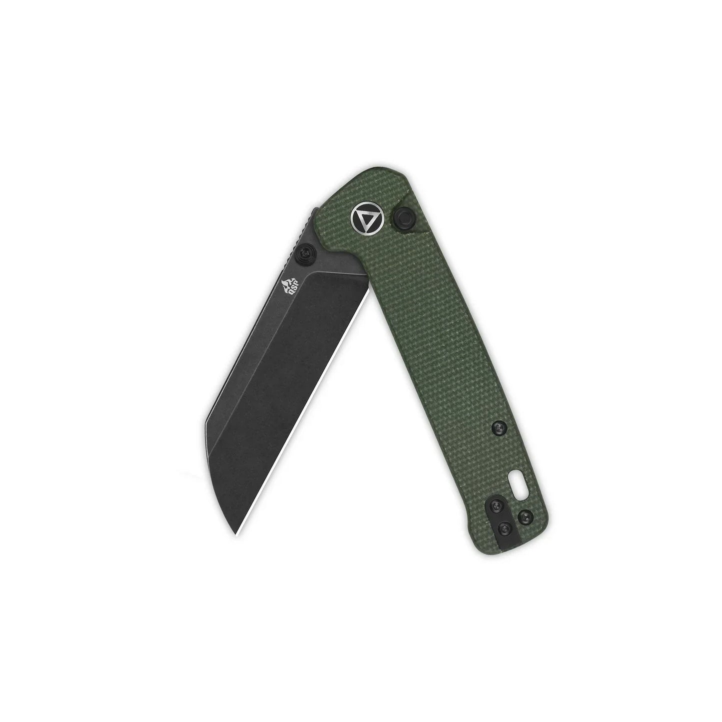 QSP Penguin 3.06" 14C28N Black Stonewashed Green Micarta QS130BL-C2