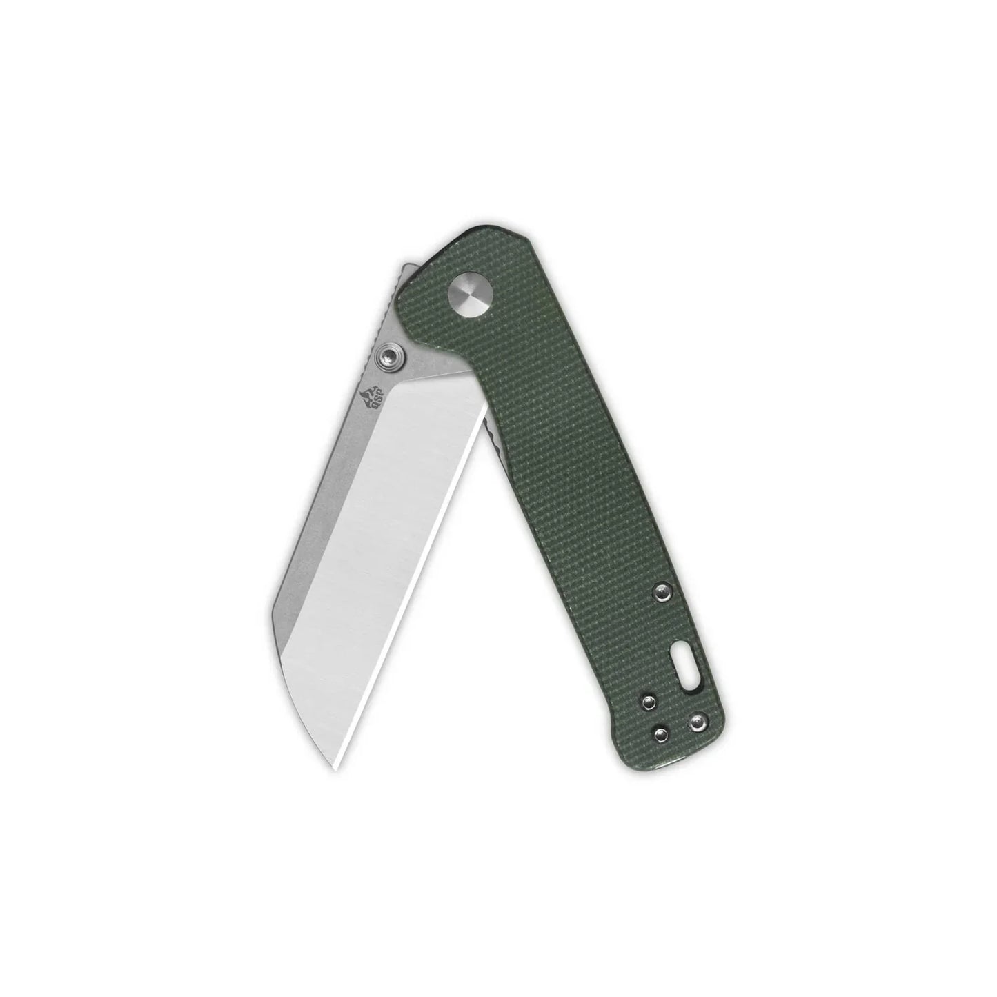 QSP Penguin V2 3.06" D2 blade Green Micarta handlee QS130V2-C1