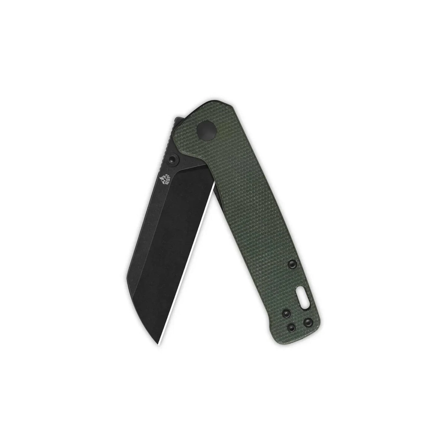 QSP Penguin V2 3.06" D2 blade Green Micarta handle QS130V2-C2