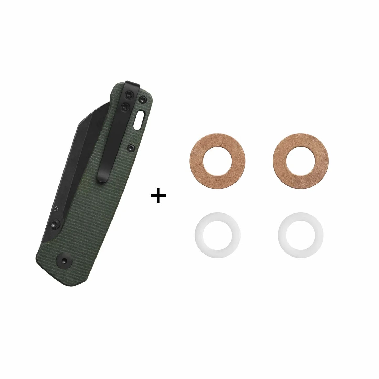 QSP Penguin V2 3.06" D2 blade Green Micarta handle QS130V2-C2