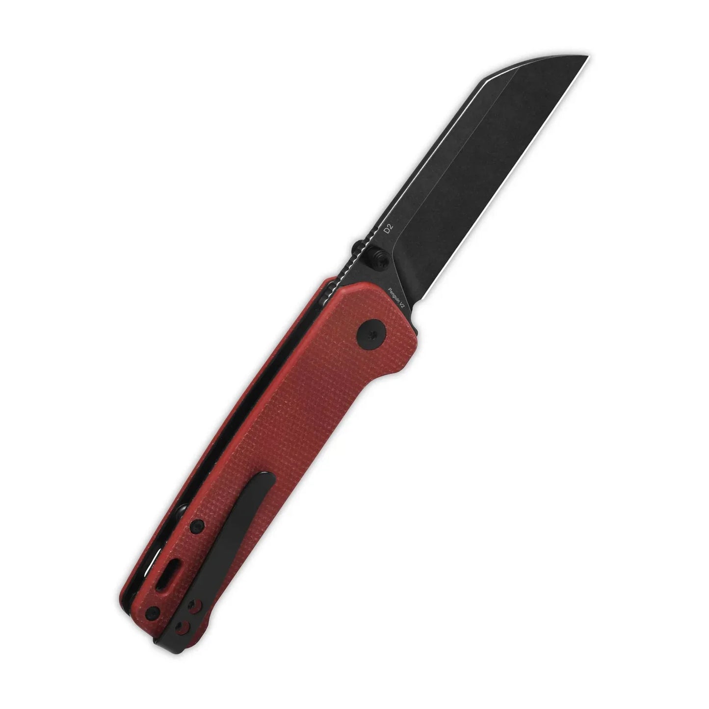 QSP Penguin V2 3.06" D2 blade Red Micarta handle QS130V2-D2