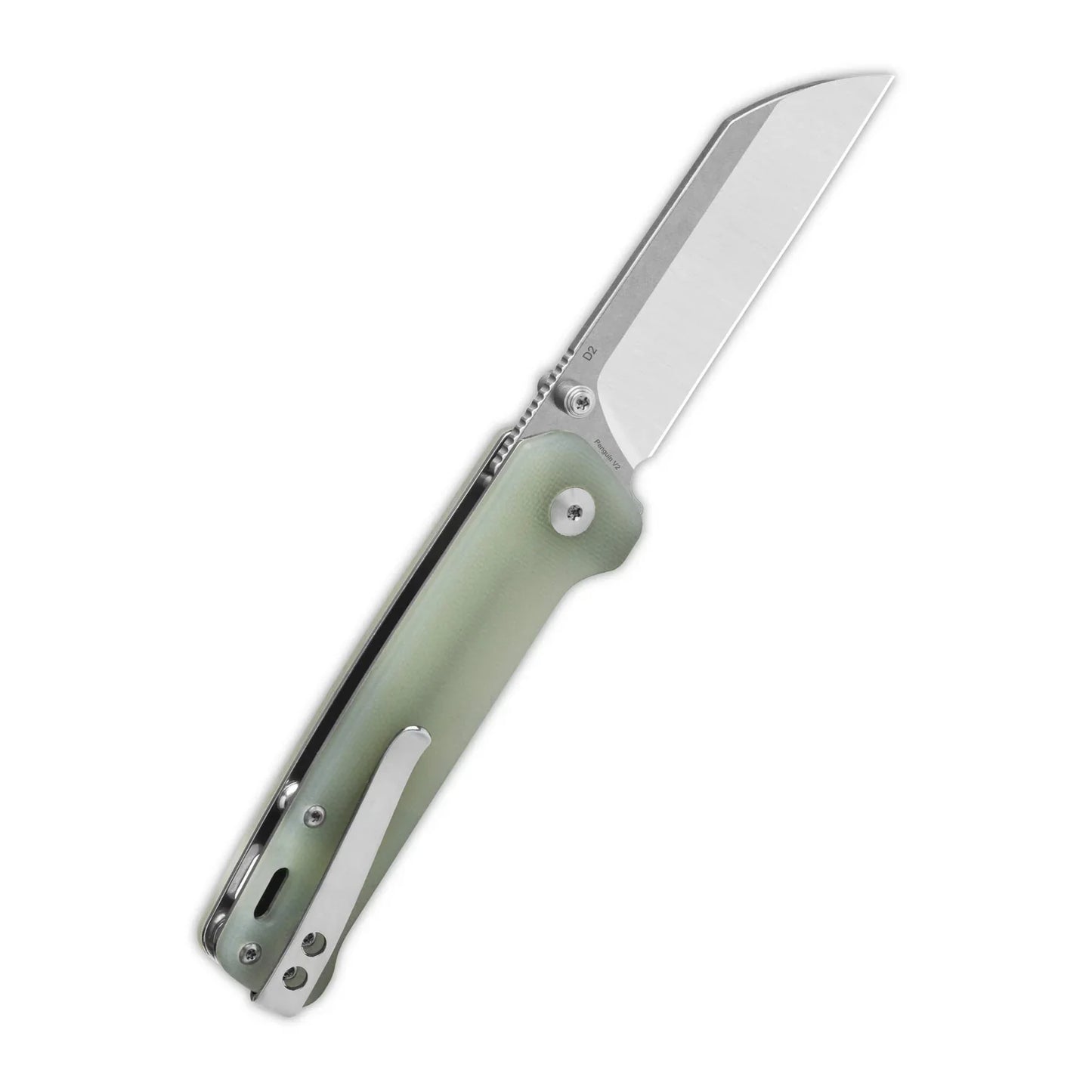 QSP Penguin V2 3.06" D2 blade Jade G10 handle QS130V2-G1