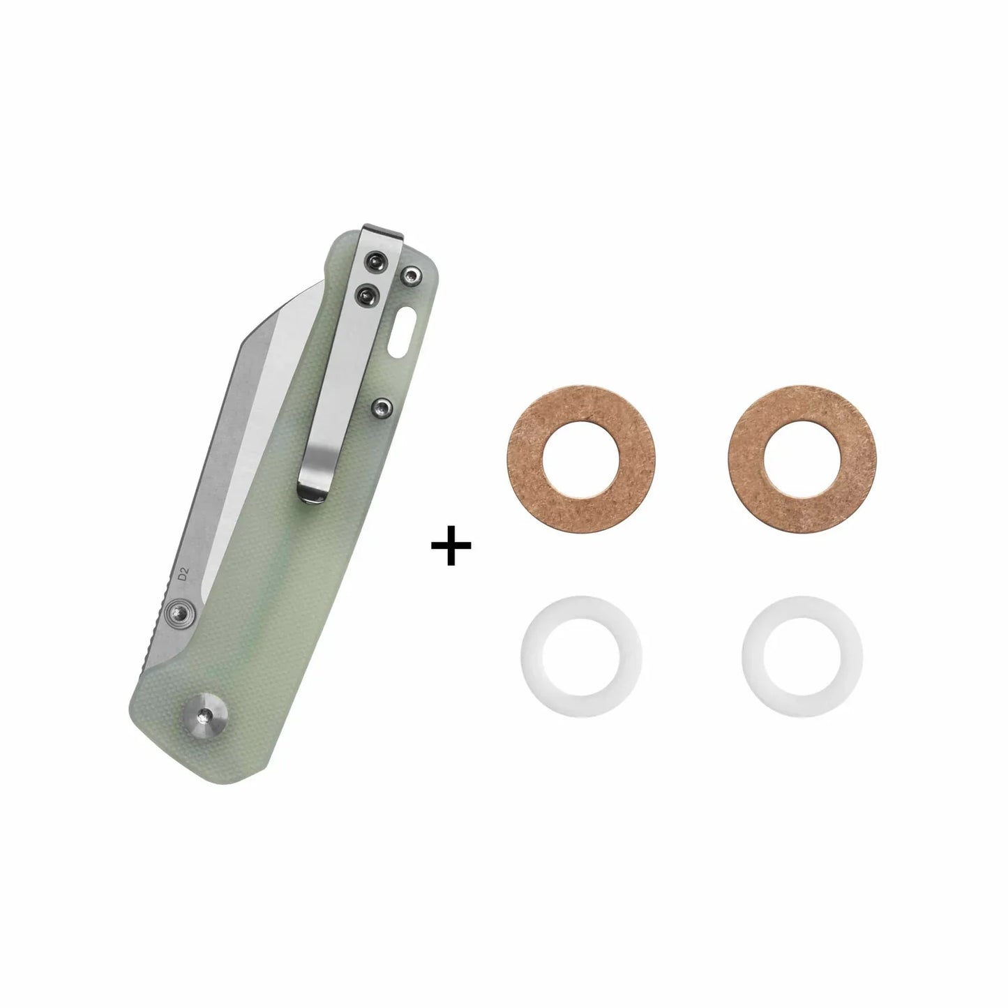 QSP Penguin V2 3.06" D2 blade Jade G10 handle QS130V2-G2
