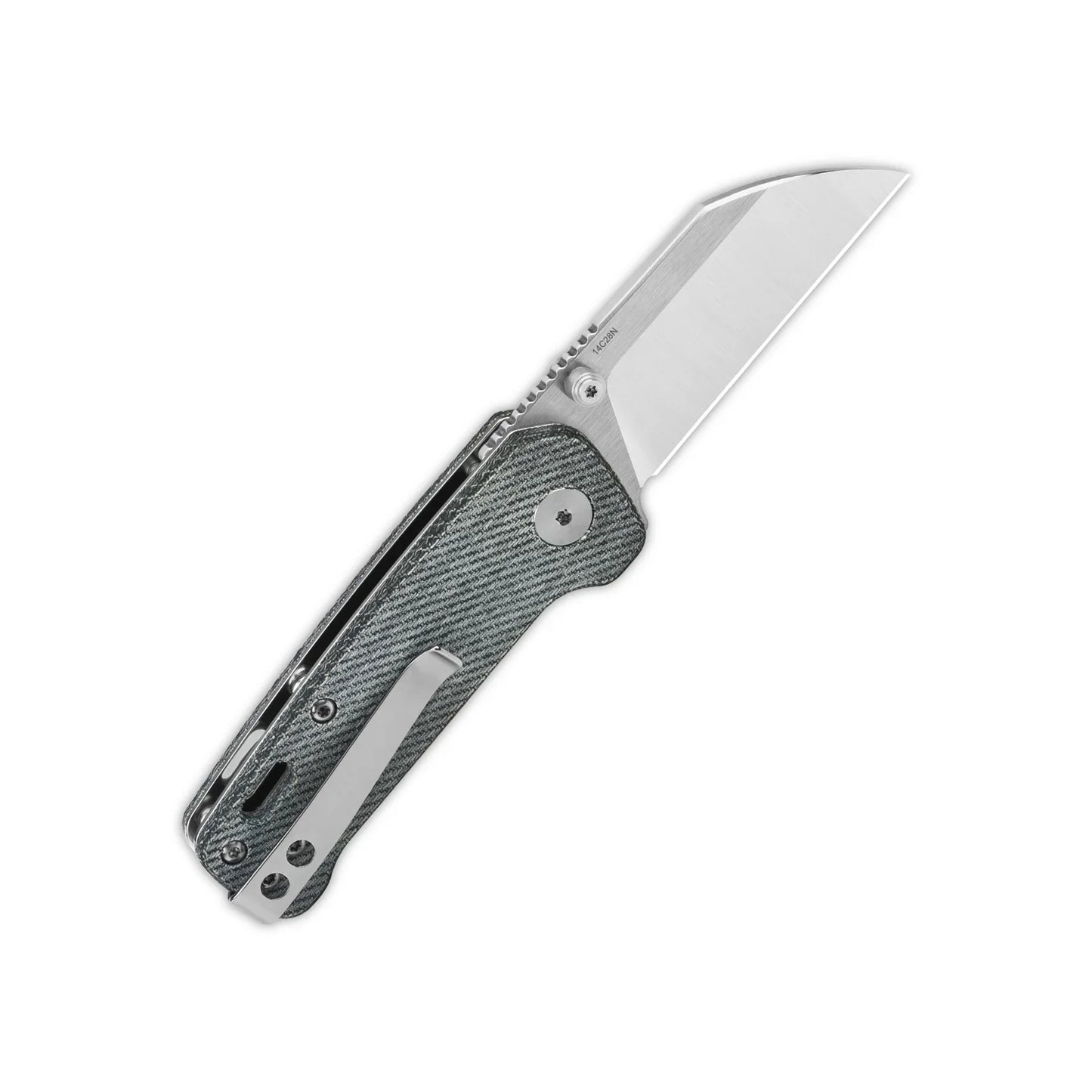 QSP Penguin Mini 2.25" 14C28N,2 tone Satin finish Denim Micarta QS130XS-B