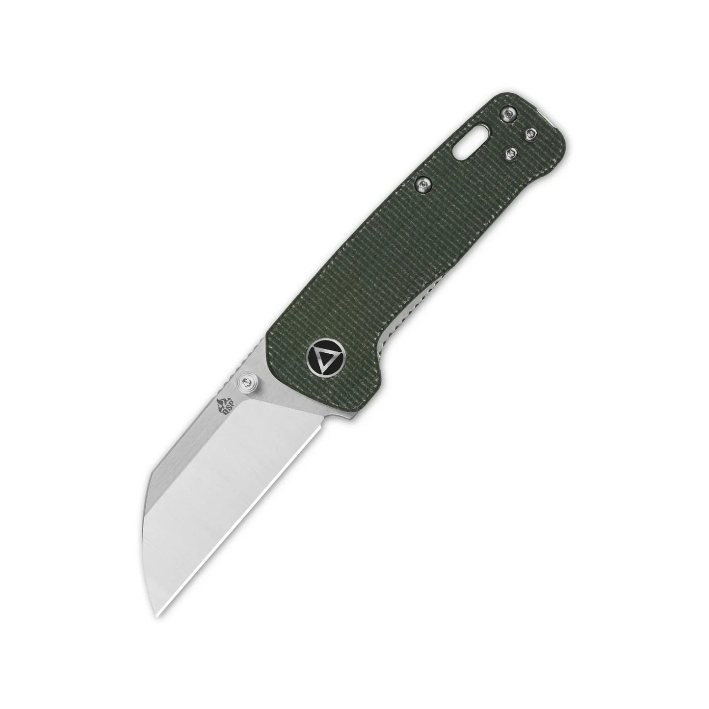 QSP Penguin Mini 2.25" 14C28N,2 tone Satin finish Green Micarta QS130XS-C