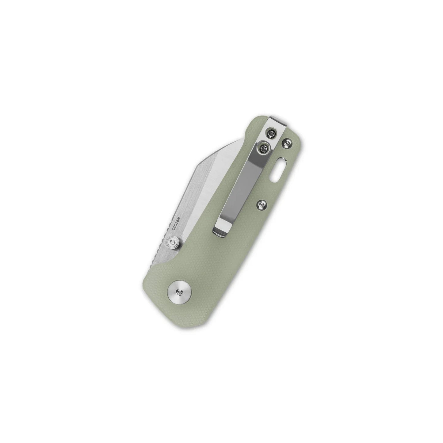 QSP Penguin Mini 2.25" 14C28N 2 Tone Satin Blade Jade G10 QS130XS-F1