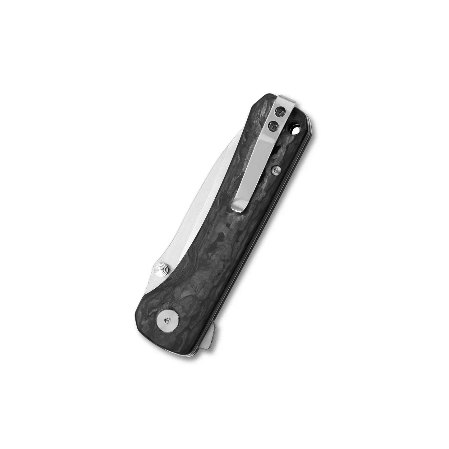 QSP Hawk 3.225" Laminated Damascus/S35VN Shredded Carbon Fiber QS131-E