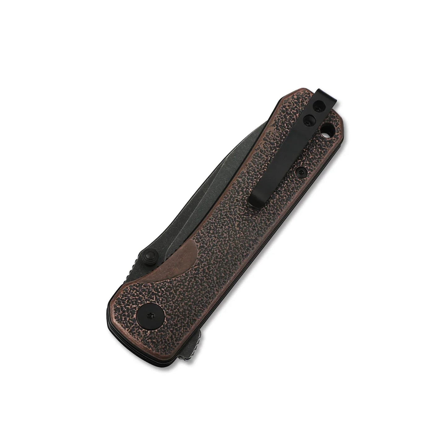 QSP Hawk 3.225" 14C28N Black stonewashed blade Copper QS131-N