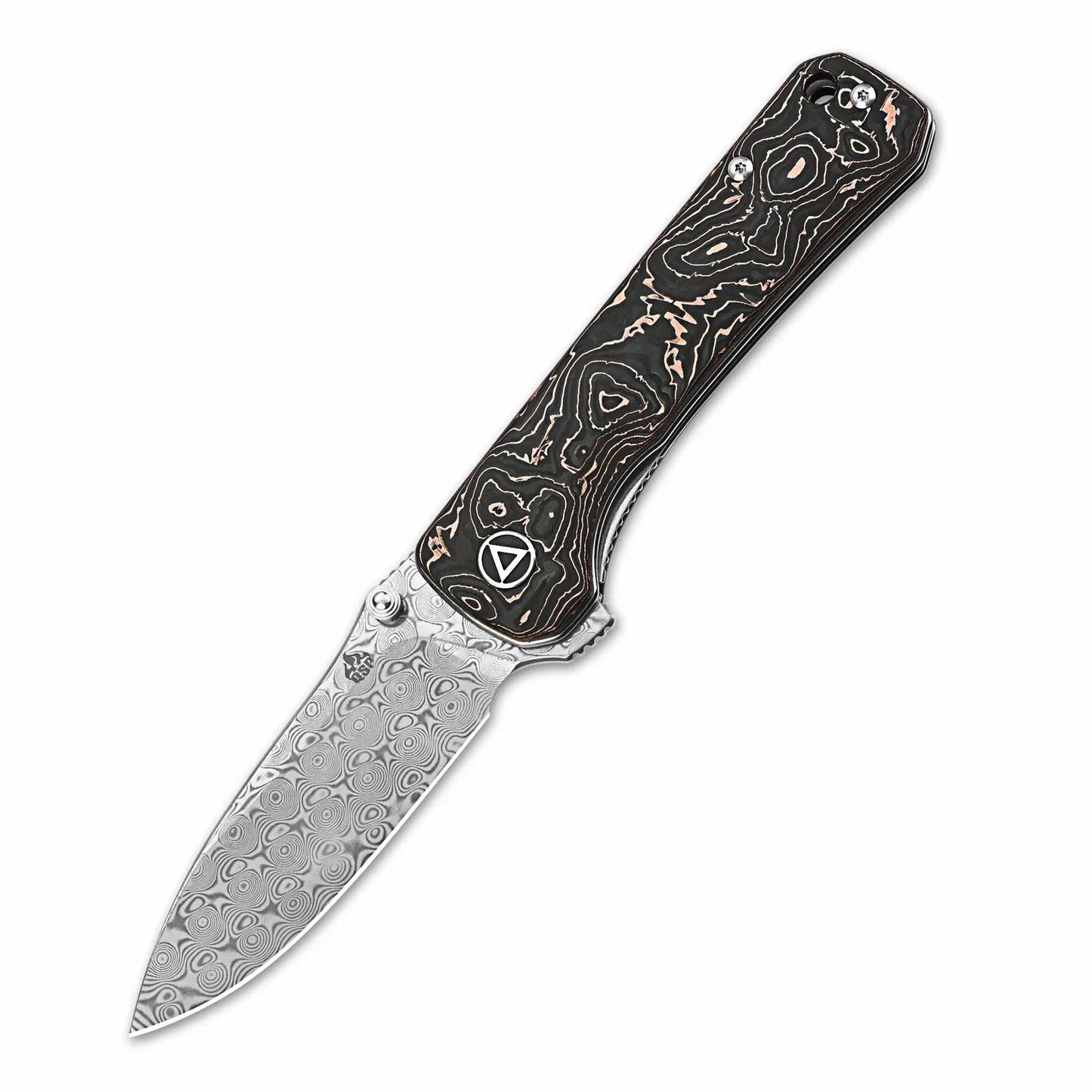 QSP Hawk 3.225" Laminated Damascus/S35VN Copper foil Carbon Fiber QS131-S